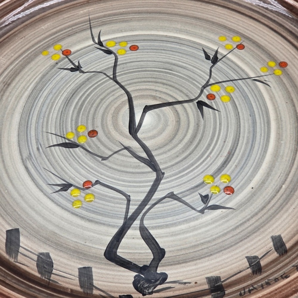 Japanese Stoneware Plate Cherry Blossom Signed by the‎ Artist 12" Display